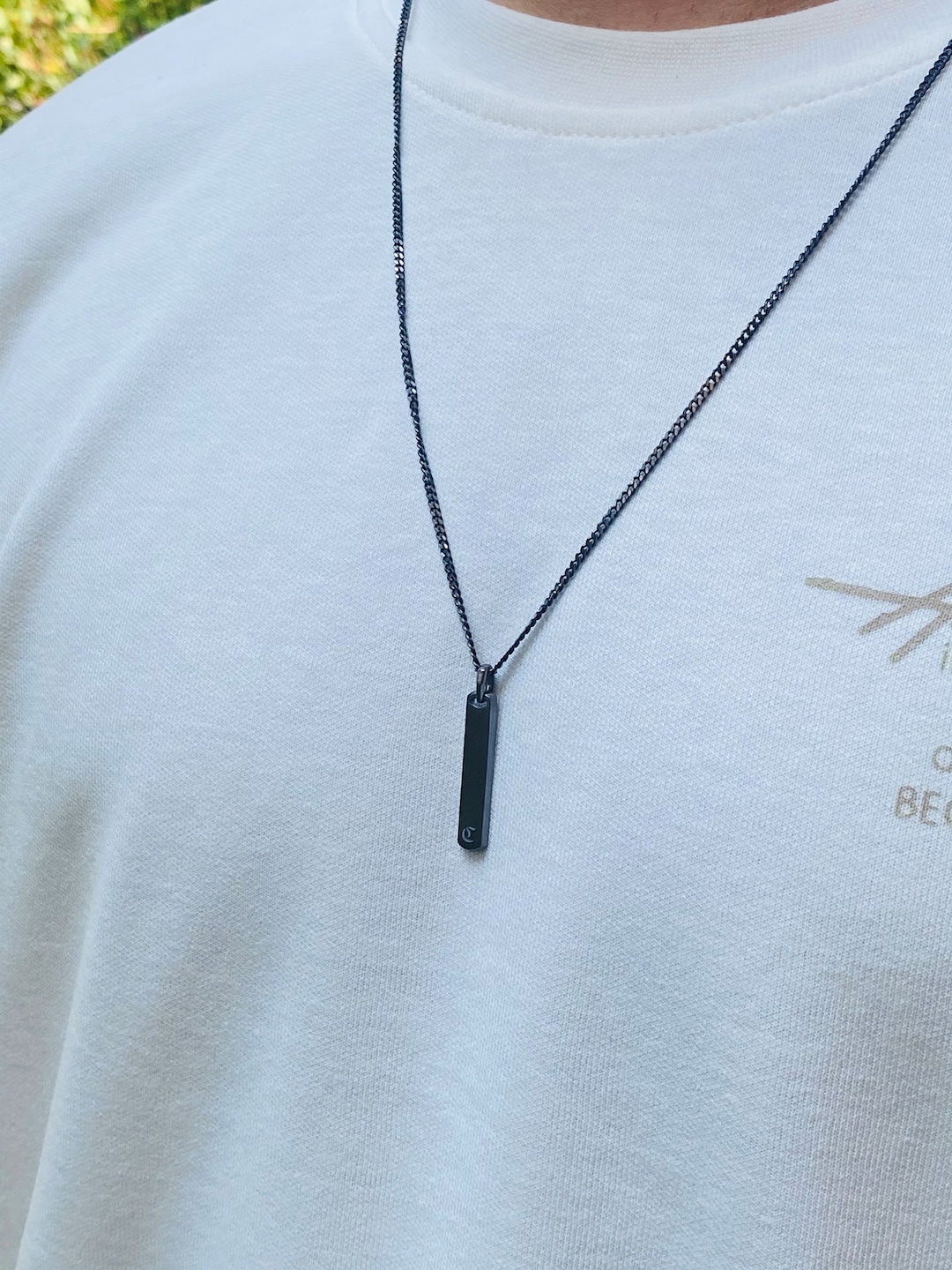 Engraved Custom Men Necklace Custom Men Necklace Custom Etsy