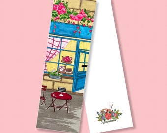 Marque page "devanture salon de thé" - Impression d'art - Illustration aquarelle