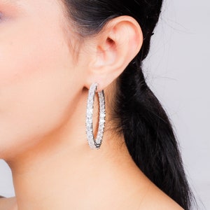 Cubic zirconia big hoop earrings on sale