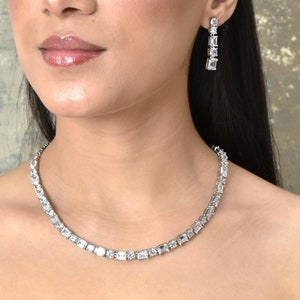 Swarovski Diamond Necklace LUXURY Cubic Zirconia Statement American Diamond Jewelry Set DESIGNER Crystal Diamond Cz Bride WEDDING Gift
