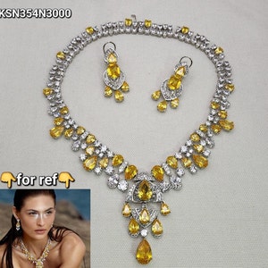 Yellow Diamond Set	Yellow Canary Set	Canary Diamond Set	Harry Winston	Anna Wintour	Graff Jewelry	Statement Necklace	Yellow Sapphire Set	CZ Wedding Necklace	Bridal Necklace Set	Yellow Diamond	Hollywood Star	American Diamond CZ