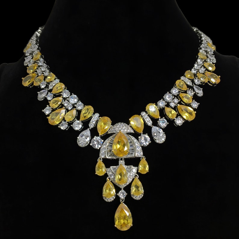 Yellow Diamond Set	Yellow Canary Set	Canary Diamond Set	Harry Winston	Graff Jewelry	Yellow Sapphire Set	American Diamond CZ	Designer Dupes	Yellow Stone Set	Yellow Zircon	Fancy Yellow Set	India Diamond	Manish Malhotra Set