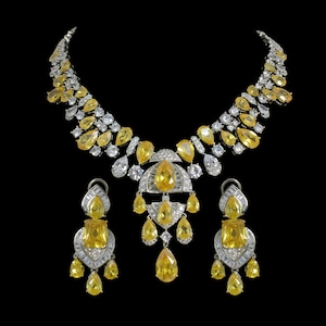 Yellow Diamond Set	Yellow Canary Set	Canary Diamond Set	Harry Winston	Graff Jewelry	Yellow Sapphire Set	American Diamond CZ	Designer Dupes	Yellow Stone Set	Yellow Zircon	Fancy Yellow Set	India Diamond	Manish Malhotra Set