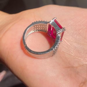 big oversized ring, red ruby ring, ruby diamond ring, red sapphire ring, ruby red diamond, large ruby ring, cocktail diamond, ruby statement ring, american diamond, huge red diamond ring, harry winston dupes, statement ring, big stone ring,