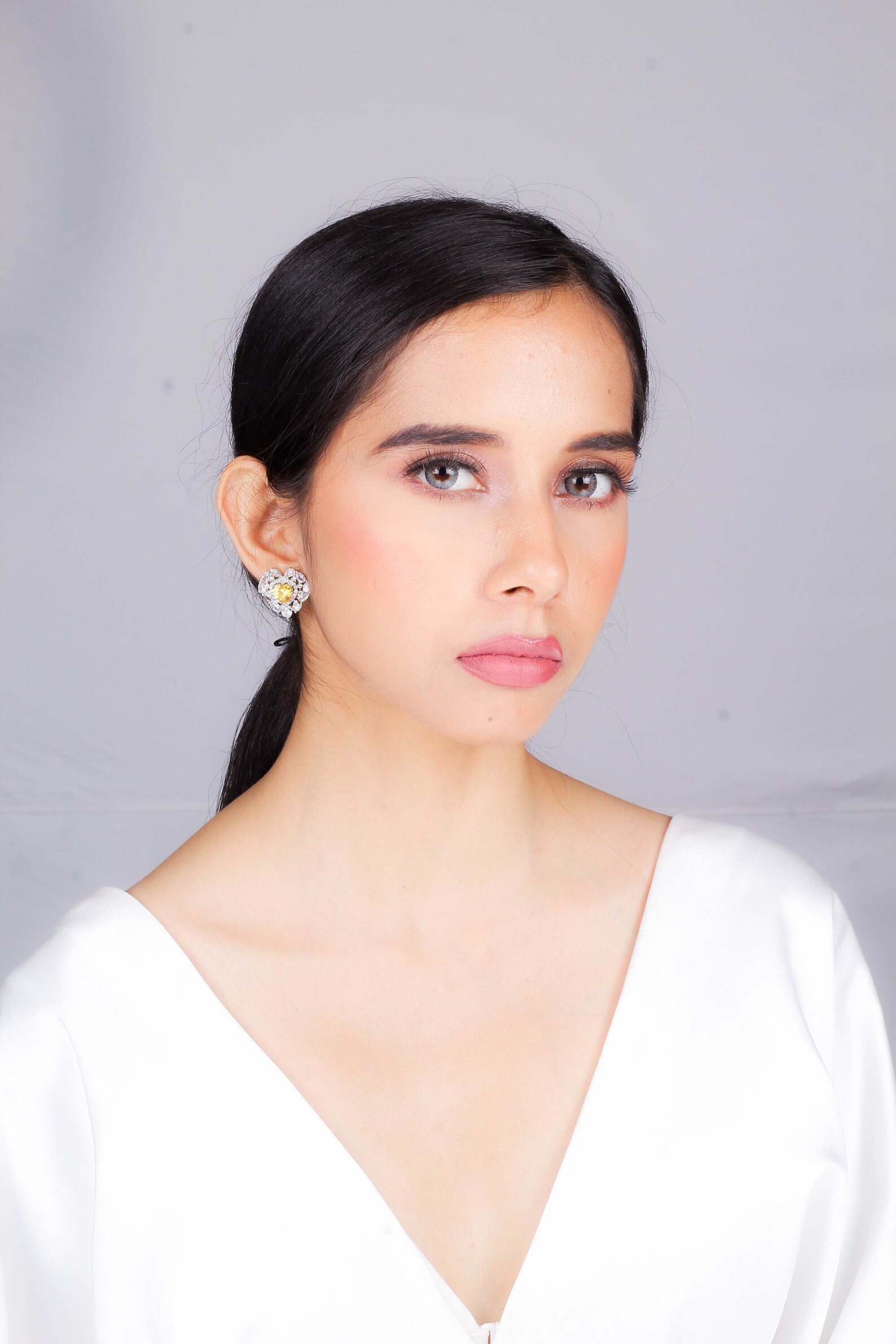 Yellow Diamond Earrings Stud Canary Diamond Earrings Yellow Etsy