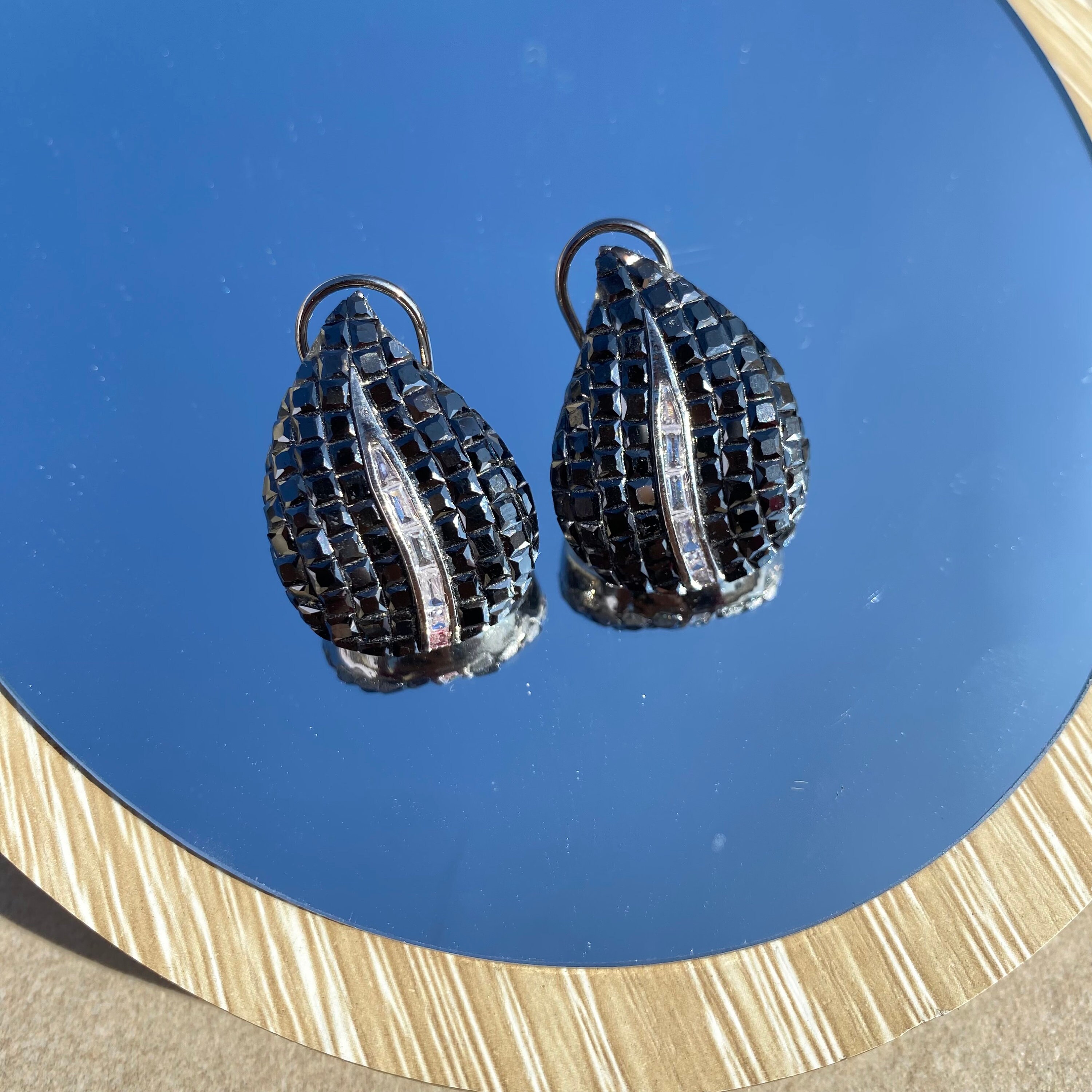 Invisible Setting Black Diamond Earrings American Diamond - Etsy