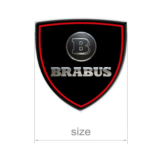 Brabus Black Shield All Sizes Domed Emblem Silicone Sticker Car Interior,  Phone, Laptop, Glass, Mirror, Door, Iphone, Bumper, Case 