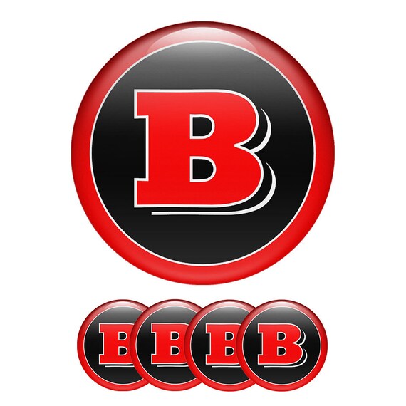 Brabus Red Black Emblem Set of 4 X All Sizes Domed Silicone