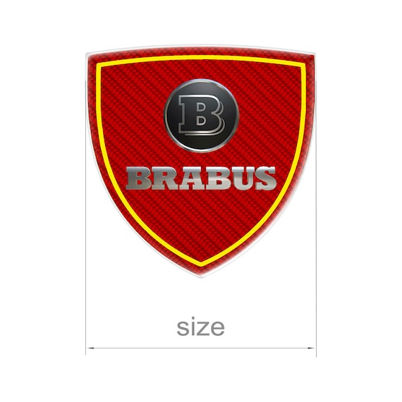 Brabus Red Shield All Sizes Domed Emblem Silicone Sticker Car