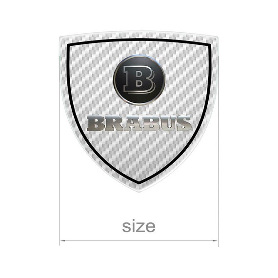 Brabus Gray Carbone Shield All Sizes Domed Emblem Silicone Sticker Car  Interior, Phone, Laptop, Glass, Mirror, Door, Iphone, Bumper, Case 