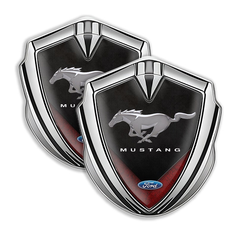 High Quality Mustang Emblem Metal Shield With 65/60mm Epoxy Badge