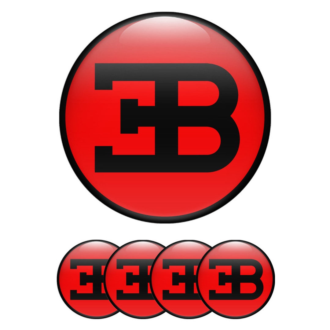 Bugatti Emblem Set of 4 X All Sizes Domed Silicone Stickers 3D Print ...