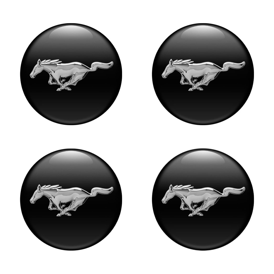 Mustang black center online caps