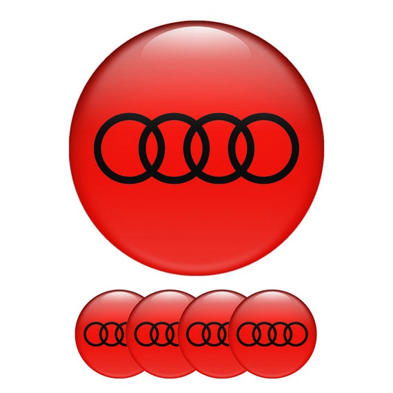 Audi Shield Silicone Sticker White Black Logo, Domed Emblems, Stickers