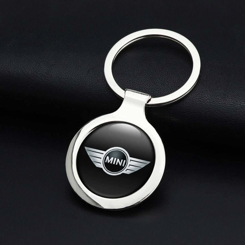 StickItOnUk Handmade Designer Metal Logo Mini Cooper Keychain Gift Keyring for Her Him Custom Key Fob Holder Stylish Personalized Car, Key Name Photo