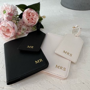 Personalised Mr and Mrs Travel Set For Couple Wedding Present For Married Couple For Honeymoon Gift For Bride and Groom Just Married