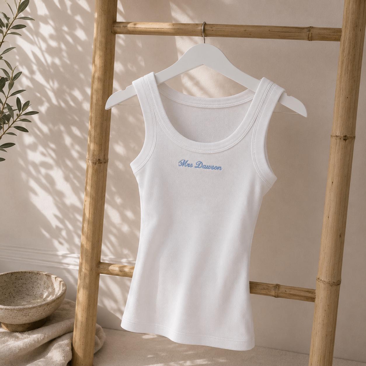 Personalised Embroidered Bridal Vest Top