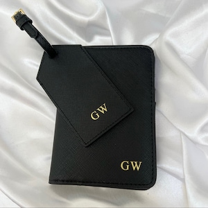 Personalised Travel Set Passport Cover and Luggage Tag Set Passport Holder Gift Set For Him Gift For Her Honeymoon Gift