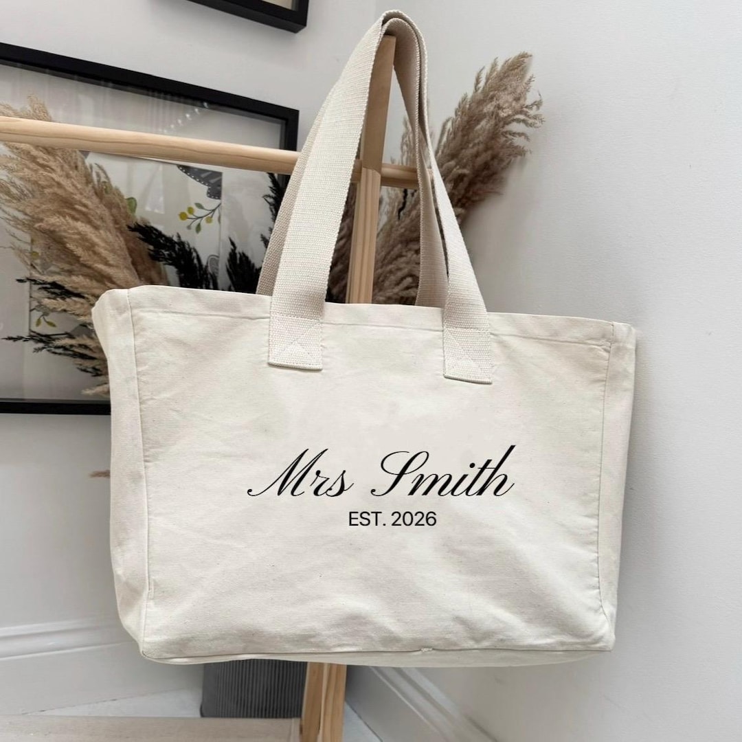 Personalized Wedding Tote Bag: Custom Canvas Bridal Party Gift - Etsy UK