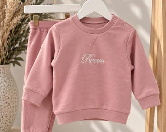 Personalised Kids Tracksuit Embroidered Name Baby Clothing Toddler Gift Infant Outfit Custom Sweatsuit Jogger Set Monogrammed Youth Apparel