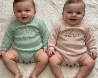 Personalisierter Baby Strampler, gesticktes Namen Outfit