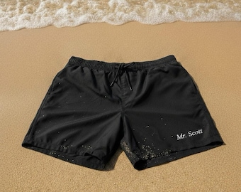 Gepersonaliseerde zwemshort voor bruidegom, zwembroek voor bruiloft en huwelijksreis