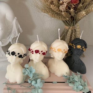 Lady Flower-Little blindfolded lady candle-female body candle-Aesthetic candle-Fetesdesmères-Christmas gift-Bust candle