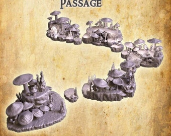 Mushroom Cavern, Miniature Land | Dungeons and Dragons | Pathfinder | Table Top RPG | 3D Printed Model