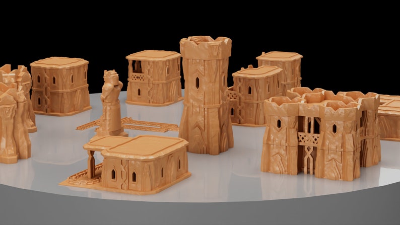 Dwarven Settlement, Miniature Land Dungeons and Dragons Pathfinder Table Top RPG 3D Printed Model image 3