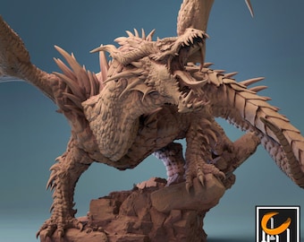 Tiamat (Single Headed Variant), God Dragon | Aussie 3D Printed Miniatures and Terrain