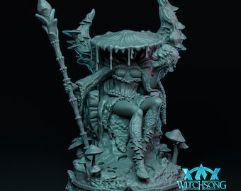 The Fungal Queen, Bust Option, Witchsong Miniatures | Dungeons and Dragons | Pathfinder | Table Top RPG | 3D Printed Model