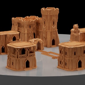 Dwarven Settlement, Miniature Land Dungeons and Dragons Pathfinder Table Top RPG 3D Printed Model image 1
