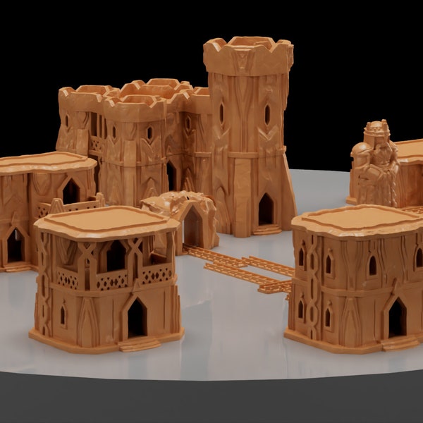 Dwarven Settlement, Miniature Land | Dungeons and Dragons | Pathfinder | Table Top RPG | 3D Printed Model