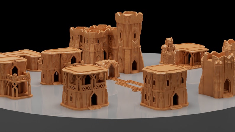 Dwarven Settlement, Miniature Land Dungeons and Dragons Pathfinder Table Top RPG 3D Printed Model image 1