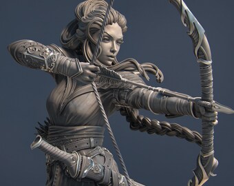 Saelihn The Elven Ranger, Powerful NPC, Ernest Nemirovsky | Dungeons and Dragons | Pathfinder | Table Top RPG | 3D Printed Model