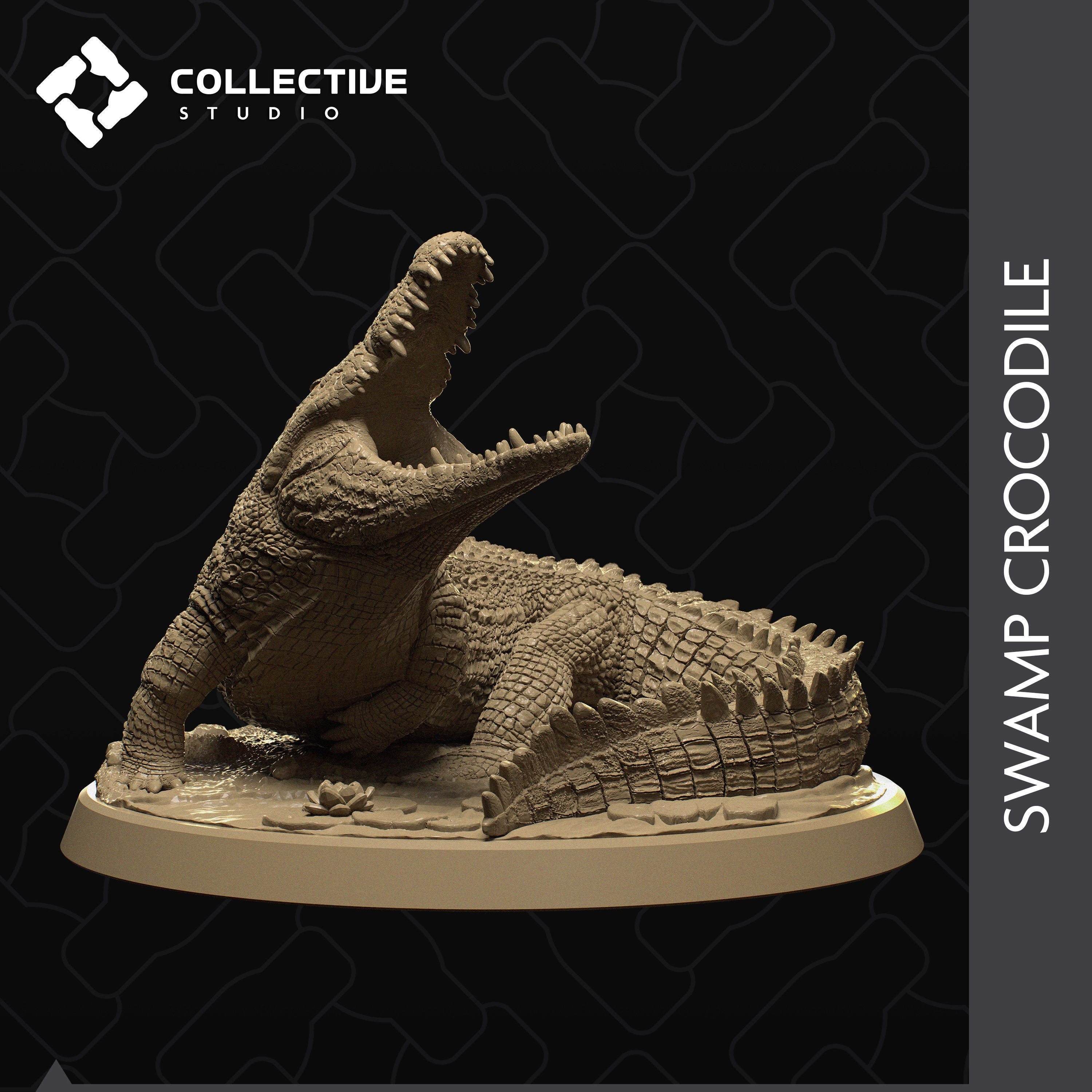 Swamp Crocodile, 32mm Scaling, Dungeons and Dragons, Wargaming