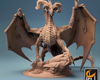 Elder Black Dragon, The Skull Dragon, Lord of the Print | Dungeons and Dragons | Pathfinder | Table Top RPG | 3D Printed Model