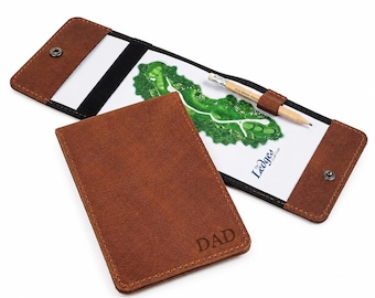 Personalized Leather Golf Yardage Book Cover | Golf Gifts for Men | Gift for Dad | Scorecard Holder