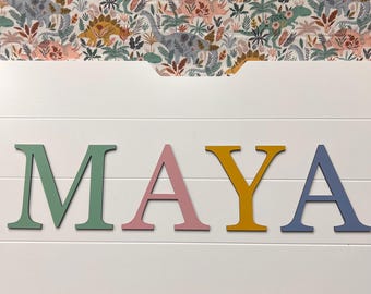 Painted Wooden Letters Names for Toy Boxes, Storage and Nursery Decor