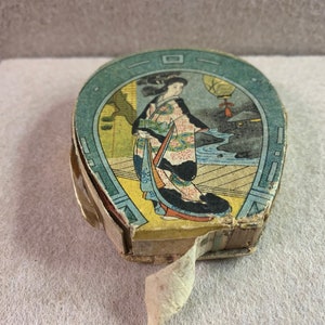 Seltenes Vintage japanisches Spielzeug / Ephemera / Kunst, die Blumen ausdehnt