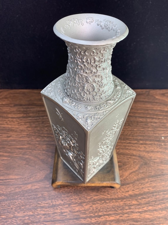 Royal Selangor Intricately Carved Pewter Four Seasons Vase Small 