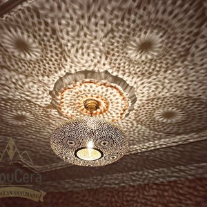 Moroccan Brass Pendant Light, Hanging Lamp, Moroccan chandelier Lighting Ceiling Light Fixture, ceiling lamp shade, Home Decor Lighting