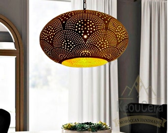 Moroccan Chandelier ceiling lamp Shade, Moroccan Brass Pendant Light, Home Decor Boho Lighting, Hanging Light