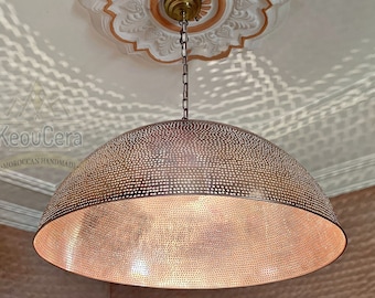 Lampada a sospensione in rame marocchino, Plafoniera, Luce a sospensione marocchina, Paralume in ottone sospeso Home Decor Lampadario Lightiing