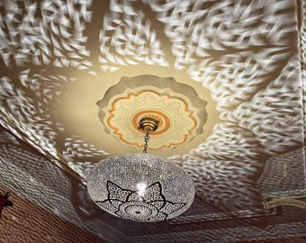 Pendant light, Solid Brass Chandelier, Moroccan Brass Pendant Light, Gold Pendant Ceiling Light, Home Decor Lighting, Hanging Light Fixtures