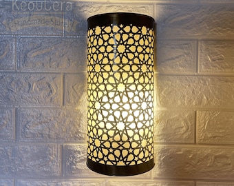 Wall Lamps Sconce, Handmade Brass Wall Lights, Moorish Wall Sconce, Moroccan Unique Sconce Lighting for Living Room Bedroom