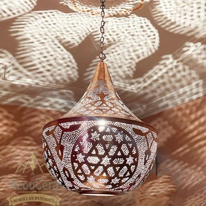 Pendant Light, Handmade Moroccan Brass Light Fixtures, Pendant Lighting, Hanging Chandelier, Pierced Ceiling light, Patterns Lamp