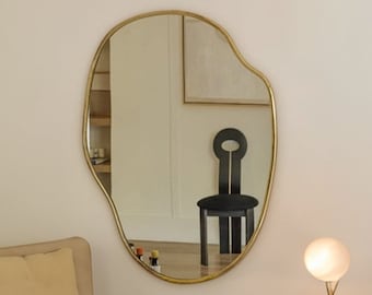 Gold Mirror, Brass Mirror, Arch Mirror, Handmade Mirror, Customized Mirror, Golden Bedroom-Bathroom Wall Mirror, dressing room outdoor decor