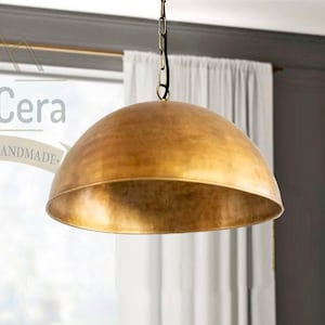 Brass Dome Pendant Lamp, Brass Oxide Dome Light Fixtute, Handmade ceiling lamp, Moroccan Oxide Light, Solide Brass Dome Pendant Light