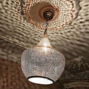 Moroccan Pendant Light shade, Moroccan Brass Hanging Chandelier Ceiling lamp, Lampshades Lighting Home Decor